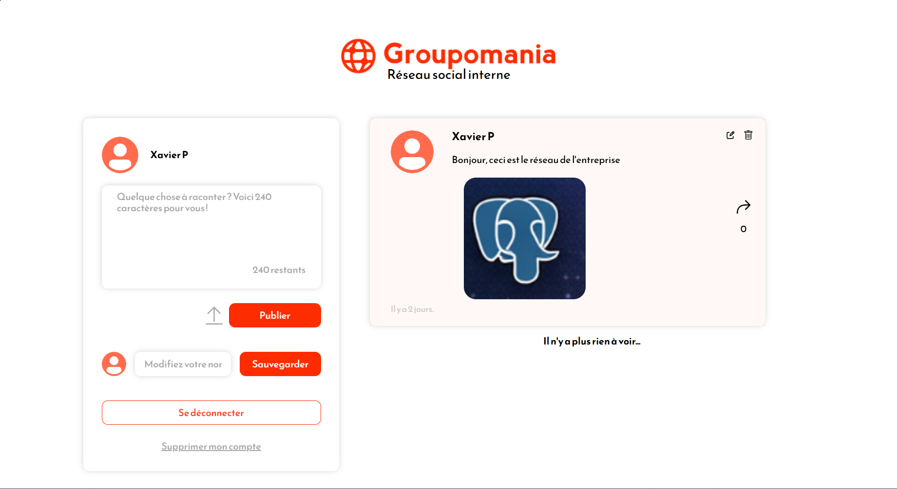 Groupomania : fil d'actualité